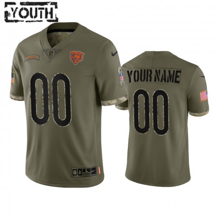 Maillot Chicago Bears Custom Olive 2022 Salute To Service Limited - Enfant